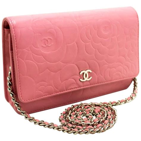 chanel pink camellia|chanel camellia wallet on chain.